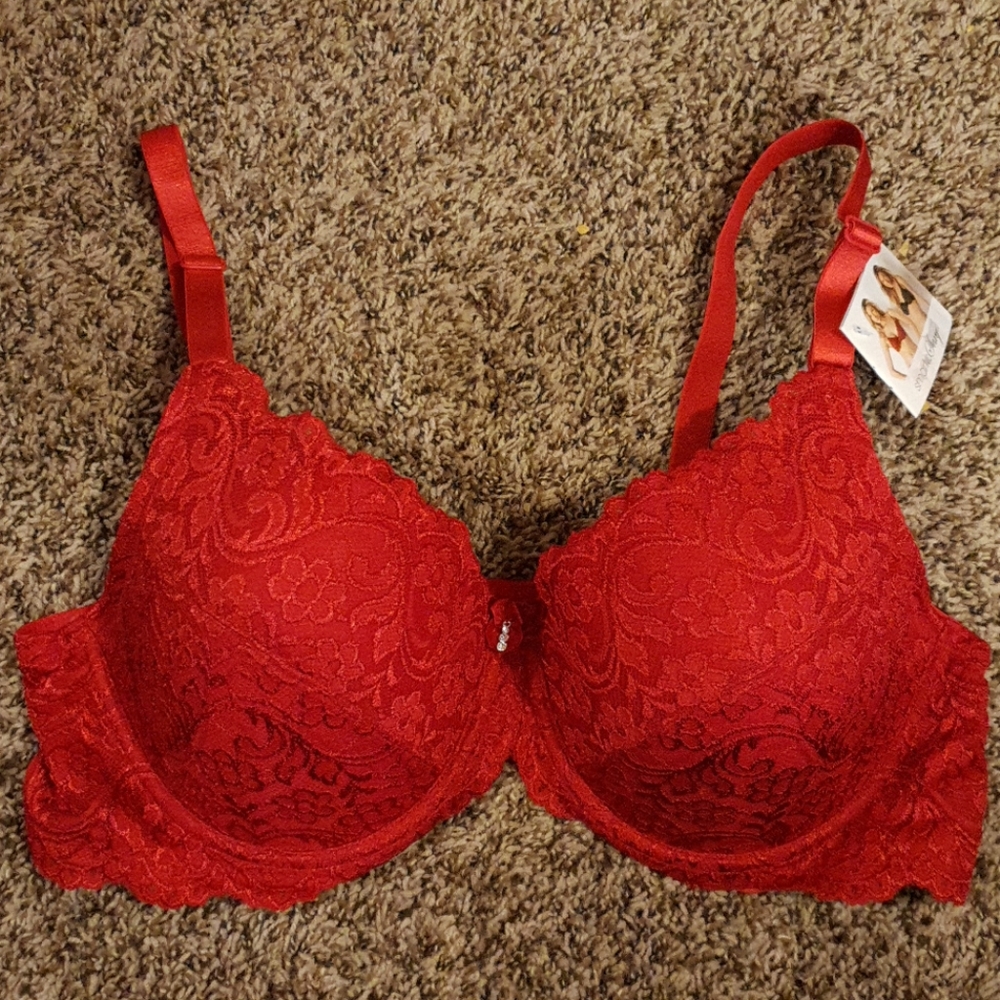 Smart & Sexy Signature Lace Push-Up Bra No No Red